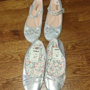 Link Kids Silver Ballet Flats